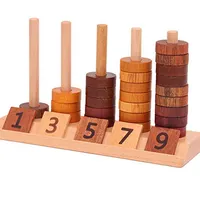 Juego de matemáticas Montessori para niños, juego de matemáticas de material arcoíris de madera