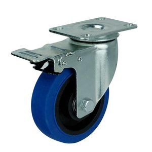 WBD Industrial <span class=keywords><strong>Swivel</strong></span> 100mm 125mm Blue TPR Nachlauf und Rad mit Bremse - Product Image 1