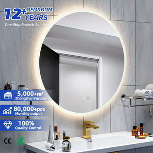 Miroir intelligent de luxe au design artistique, miroir mural LED pour salle de bain, anti-buée, avec éclairage pour maquillage, pour salon et hôtel - Product Image 1