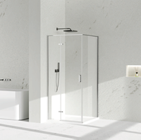 Porte de douche en verre trempé de qualité supérieure avec cadre en aluminium et charnières