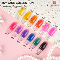 Gel Constructeur pour Extension d'Ongles, Fort, Dur, UV, Longue Durée, Couleur Unie, Collection Ice Jade