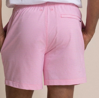 Shorts de bain décontractés personnalisés en tissu recyclé respirant et extensible à séchage rapide, motif rayé seersucker, vente en gros, OEM