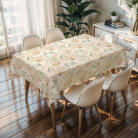 Nappe carrée en PVC à imprimé fleurs roses classiques RNPT, résistante à la chaleur, pour restaurant, hôtel, banquet