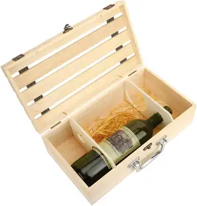 Atacado Barato Madeira 2 Garrafas Capacidade Wine Box Elegante para Armazenamento