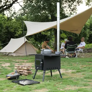 Poêle à bois pliant portable pour camping en plein air