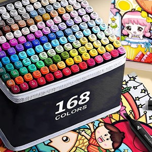 ชุดปากกามาร์คเกอร์แอลกอฮอล์สองหัว 24~262 สี ปากกาหัวพู่กันสองหัว ปากกามาร์คเกอร์แอลกอฮอล์ - Product Image 4