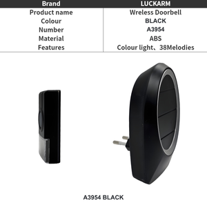 <span class=keywords><strong>Kit</strong></span> de sonnette sans fil étanche au design moderne avec prise EU US UK et volume réglable - Product Image 3