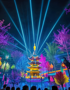 Proyector Interactivo Compacto con Luz de Cabeza IP65 para Parques Temáticos y Espectáculos Navideños - Product Image 1