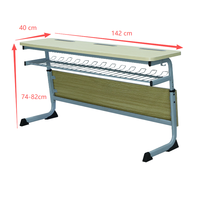 Meubles scolaires, bureau et chaise pour 3 personnes, tables et chaises réglables en hauteur pour les élèves, 95