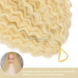 Venta al por mayor suave esponjoso 28 pulgadas Ombre sintético Afro rizado ganchillo trenza pelo brasileño rizos onda trenzado pelo para mujeres - Product Image 2