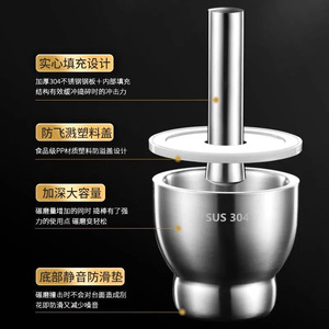 Xierhui Garlic Crusher SUS304 Manual Spice Grinder Kitchen Tool - Product Image 4