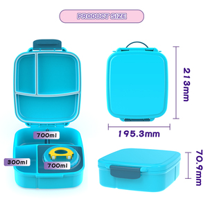 Aohea BPA-free nhựa trẻ em Bento trẻ em Hộp Ăn Trưa, 3 ngăn, cho các trường học dã ngoại - Product Image 6