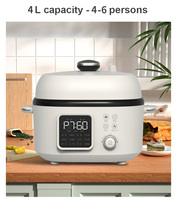 Cuisinière à pression intelligente 4L 1300W à commande de pression réglable, directement de l'usine, compatible OEM/ODM