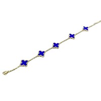 Nueva Joyería en Línea de Acero de Titanio con Trébol de Cuatro Hojas y Cinco Flores, de Doble Cara, Chapada en Oro de 18k, que Conserva el Color