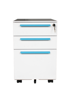 Coffre à outils verrouillable en acier à 3 tiroirs Construction robuste pour un stockage sécurisé des outils et une mobilité sur les chantiers - Product Image 2