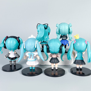 6 pièces/ensemble 10CM nouveau Miku chapeau Sune Kawaii Kagamine <span class=keywords><strong>Rin</strong></span> Ren japonais Kawaii recueillir dessin animé PVC <span class=keywords><strong>Anime</strong></span> Figure - Product Image 3