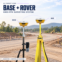 Perangkat GPS RTK Hi Target V300 Base dan Rover Kit, Penerima Akurasi Tinggi, Kode Permanen Tanpa Gagal, Peralatan Survei Tanah GNSS RTK