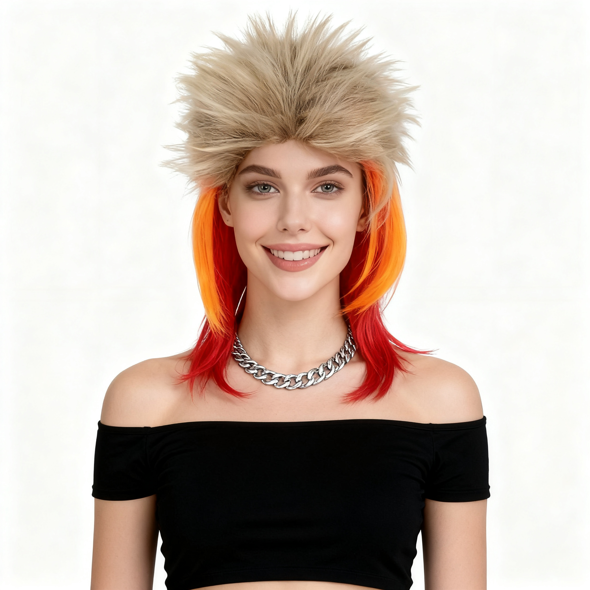Peluca Punk Marrón Rojizo