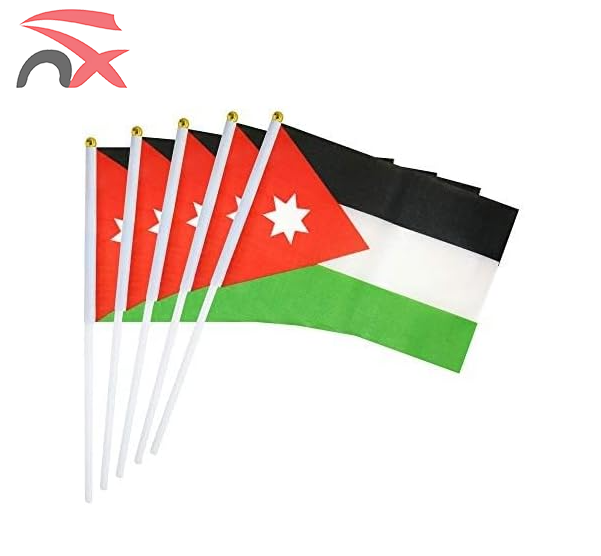 Drapeau de vague de main de la Jordanie