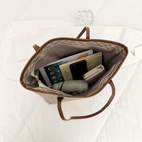 Sac fourre-tout simple et tendance pour femme 2026, en cuir PU, à bandoulière unique, avec fermeture éclair, doublure en polyester, idéal pour l'été