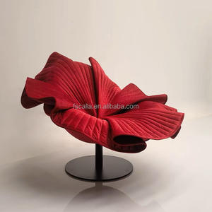 2025 nouveau velours tissu créatif fleur en forme de salon pivotant canapé <span class=keywords><strong>chaise</strong></span> luxe velours salon chaises simples meubles - Product Image 1