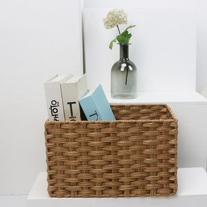 Cesta de almacenamiento tipo ratán, organizador de ropa rectangular ecológico para almacenamiento de juguetes y aperitivos - Product Image 2