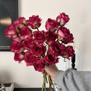 Bouquet de roses artificielles en soie, 21 pièces, décorations de mariage pour les mariées - Product Image 2