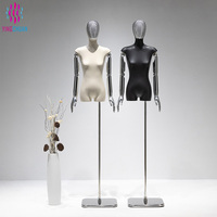 Mannequin de vitrine féminin en velours, forme de robe, buste de mannequin féminin avec support