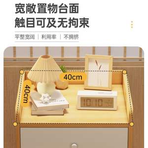Table de chevet moderne minimaliste à un tiroir, couleur chêne jaune mélangée, commode de rangement pour petits appartements, tables de nuit - Product Image 4