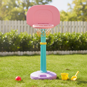 HAPPY Panier de <span class=keywords><strong>basket</strong></span> réglable pour intérieur, avec panneau arrière en PE écologique, support mobile et portable, coloré pour enfants - Product Image 3