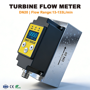 Medidor de aço inoxidável do fluxo da turbina do medidor de fluxo do combustível de Digitas da elevada precisão 4 com saída do pulso para o OEM do óleo da água customizável - Product Image 1