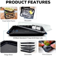 Aangepaste Supermarkt Plastic Vlees Groente Fruit Salade Snack Brood Fruit Cake Dessert Sushi Sandwich Lade