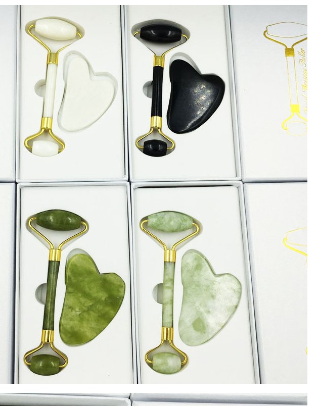 Высококачественный роскошный массажный ролик для глаз Gua Sha с натуральными кристаллами