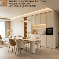Aparadores Modernos de Lujo Extensibles y Ajustables con Puertas de Vidrio Multifuncionales de Roble Macizo Blanco para Comedor de Estilo Europeo