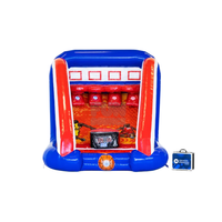 Balón de Baloncesto Inflable de PVC para Exteriores FUN BOUNCE IPS Mini (Rojo/Blanco/Azul)