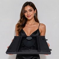 RZ Coffret de Présentation de Bijoux de Luxe Grande Capacité en Cuir PU, Boîte de Rangement Élégante à Double Porte pour Colliers, Bracelets, Boucles d'Oreilles et Bagues