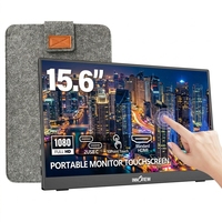 15,6 Zoll tragbarer Touchscreen-Monitor, Gaming-Reisemonitor mit integriertem Ständer und Schutzhülle für Konsolen und Smartphones