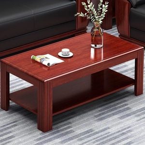 Aoga Furniture Solid Wood <b>Coffee</b> <b>Table</b> Reddish Brown <b>Walnut</b> Color Storage Shelf Living Room Office Use - Product Image 1
