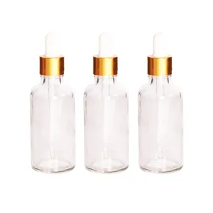 Bouteille en verre vide d'huile essentielle transparente en gros nouveaux salons de beauté haut de gamme maquillage portable petit emballage flacon compte-gouttes