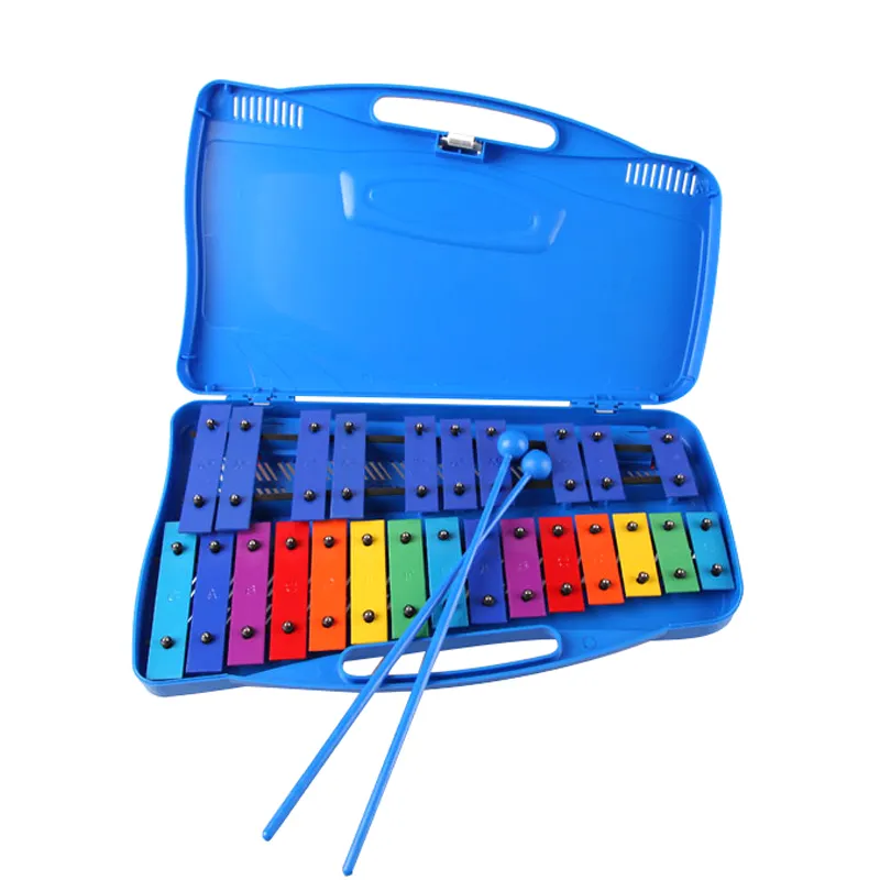 Xylophone-glockenspiel de 25 teclas, instrumentos de música glockenspiel, metallophone colorido con funda