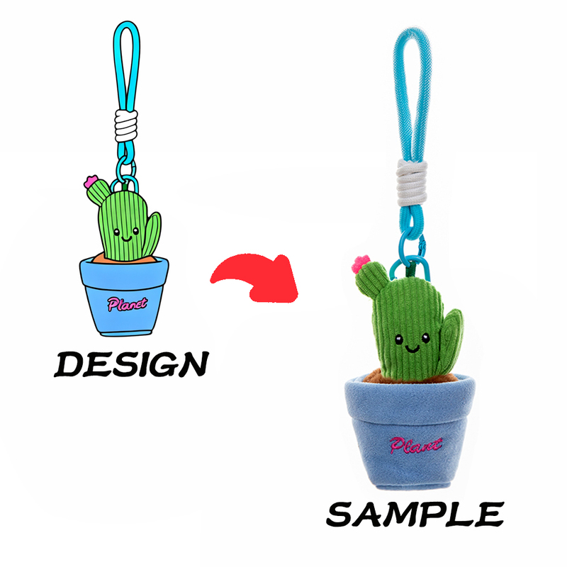 Kawaii Plush Plant Keychain Potted Succulent