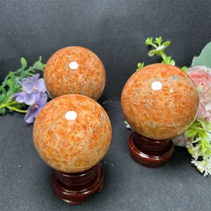 סיטונאי קריסטל מלאכת יד ליטוש אבן פלאש טבעי כדור מוצר כדור אבן שמש למתנה לפנג שואי