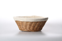 Meilleure vente Panier à pain rond en rotin et rotin Plateau à pain avec doublure en toile de coton