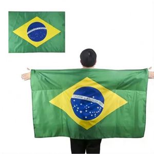 ธงชาติบราซิลสำหรับแฟนฟุตบอล ขนาด 90x150 ซม. 3x5 ฟุต ผลิตจากโพลีเอสเตอร์ สีตามสั่ง พกพาสะดวก สำหรับเชียร์ทีมชาติในกีฬาฟุตบอลปี 2026 - Product Image 1