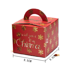 8326 boîtes d'emballage de pomme rouge de forme carrée bon marché en gros avec poignées pour la veille de Noël facile à assembler boîtes de pomme de Noël - Product Image 2