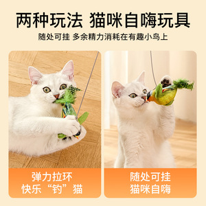 ของเล่นแมวแบบใหม่พร้อมเสียง ขนนก และรูปนก ออกแบบมาเป็นพิเศษสำหรับลูกแมวสำหรับกัดเล่น เพื่อความบันเทิงในตัวเองและ - Product Image 4