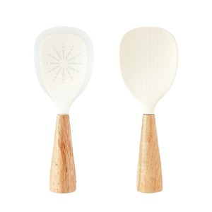 Cuchara de silicona para arroz con mango de madera, antiadherente, para olla arrocera, uso doméstico, espátula de calidad alimentaria - Product Image 2