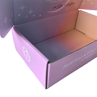Emballage cadeau en papier de chiffons de couleur dégradée imprimés personnalisés boîtes d'expédition cosmétiques boîte postale en carton ondulé