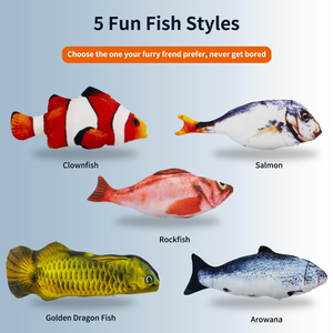 Realistic <b>Plush</b> Pet Simulation Electric Fish Funny Interactive Smart Automatic Fish <b>Cat</b> Toy - Product Image 4