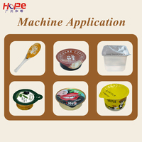 Machine d'emballage automatique CE pour miel, huile, shampoing, eau pure, avec cuillère en verre, contrôle PLC, pour liquides, pâtes, confitures, ketchup, yaourts, produits thermosensibles